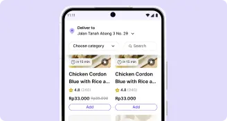 Pilih dan tambahkan item ke keranjang Anda